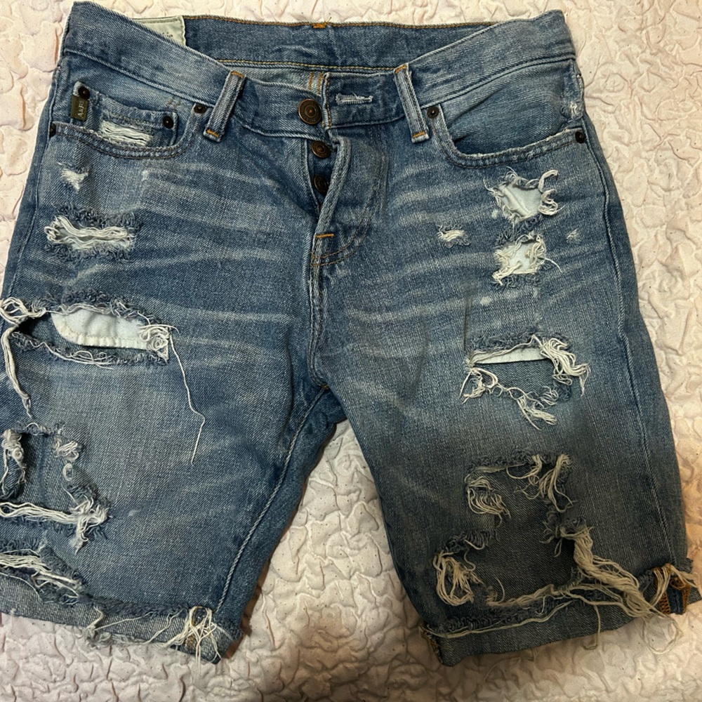 Abercrombie & Fitch Blue Distressed Jean Shorts